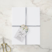 Witte Bloemen, Crème Bloemen, Boho, Bloemendoop Cadeaulabel (Met Touw)