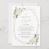 Witte Bloemen, Crème Bloemen, Boho, Bloemendoop Kaart (Voorkant)
