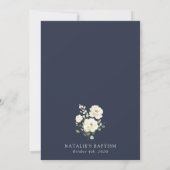 Witte Bloemen, Crème Bloemen, Boho, Bloemendoop Kaart (Achterkant)