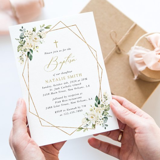 Witte Bloemen, Crème Bloemen, Boho, Bloemendoop Kaart