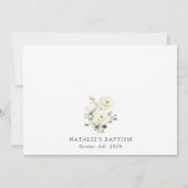 Witte Bloemen, Crème Bloemen, Boho, Bloemendoop Kaart (Achterkant)