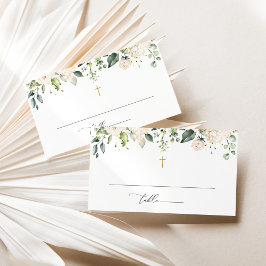 Witte Bloemen, Crème Bloemen, Boho, Bloemendoop Plaatskaartje
