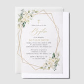 Witte Bloemen, Crème Bloemen, Boho, Bloemendoop Vellum Uitnodigingen (Offset)