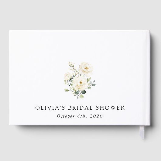 Witte Bloemen, Crème Bloemen, Boho, Bruidsfeest Gastenboek (Achterkant)