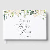 Witte Bloemen, Crème Bloemen, Boho, Bruidsfeest Gastenboek (Voorkant)