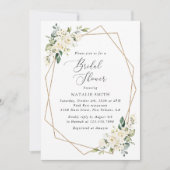 Witte Bloemen, Crème Bloemen, Boho, Bruidsfeest Kaart (Voorkant)