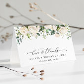 Witte Bloemen, Crème Bloemen, Boho, Bruiloftsfeest Bedankkaart