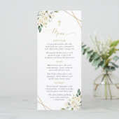 Witte Bloemen, Crème Bloemen, Boho, Doop Menu (Staand voorkant)