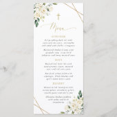 Witte Bloemen, Crème Bloemen, Boho, Doop Menu (Voorkant)