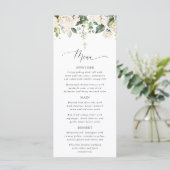 Witte Bloemen, Crème Bloemen, Boho, Doop Menu (Staand voorkant)
