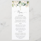 Witte Bloemen, Crème Bloemen, Boho, Doop Menu (Voorkant)