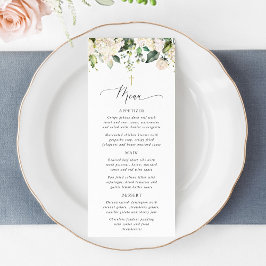 Witte Bloemen, Crème Bloemen, Boho, Doop Menu