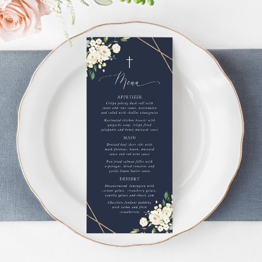 Witte Bloemen, Crème Bloemen, Boho, Doop Menu