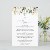 Witte Bloemen, Crème Bloemen, Boho, Doop Menu (Staand voorkant)