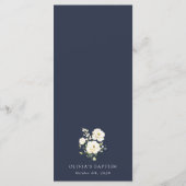 Witte Bloemen, Crème Bloemen, Boho, Doop Menu (Achterkant)