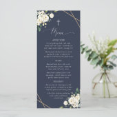 Witte Bloemen, Crème Bloemen, Boho, Doop Menu (Staand voorkant)