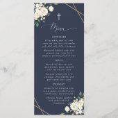 Witte Bloemen, Crème Bloemen, Boho, Doop Menu (Voorkant)