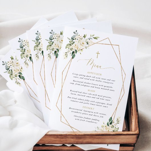 Witte Bloemen, Crème Bloemen, Boho, Doopmenu