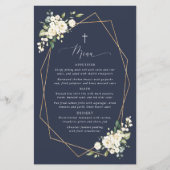 Witte Bloemen, Crème Bloemen, Boho, Doopmenu (Voorkant)