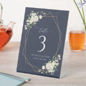 Witte Bloemen, Crème Bloemen, Boho, Tafel Nummers Reclamebord Met Voetstuk (Insitu)