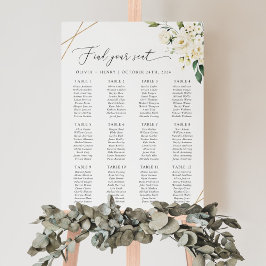 Witte Bloemen, Crème Bloemen, Boho, Zitplaatskaart Poster