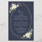 Witte Bloemen, Crème Bloemen, Bruidsfeest Menu (Voorkant)