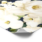 Witte Bloemen, Crème Bloemen, Doop Uitnodiging Poster (Hoek)