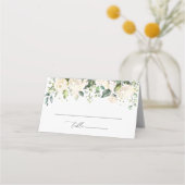 Witte Bloemen, Crème Bloemen, Groene Planten, Trou Plaatskaartje (Voorkant)