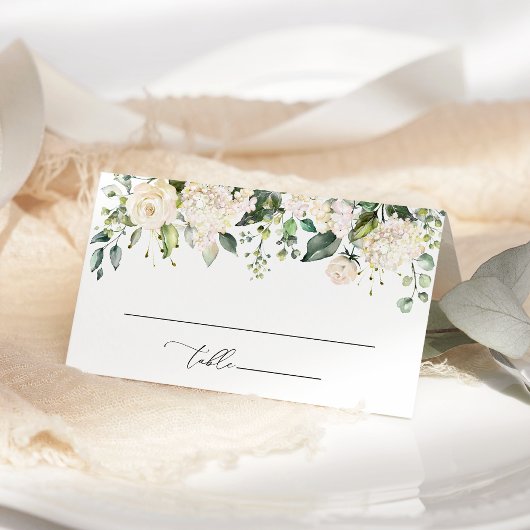 Witte Bloemen, Crème Bloemen, Groene Planten, Trou Plaatskaartje