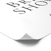 Witte Bloemen & Crème Elegant Bord Bruidsdouche Poster (Hoek)