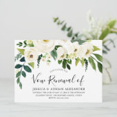 Witte Bloemen & Crème Elegante Hernieuwing van Gel Kaart (Staand voorkant)