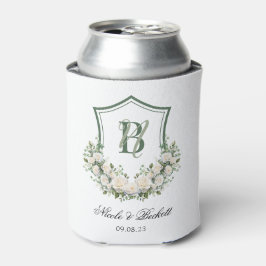 Witte Bloemen Crest Trouwkoeler Blikjeskoeler