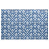 Witte Bloemen Damasks Aangepaste Blauwe Achtergron Stof (Yard (91,4 cm))