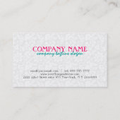 Witte Bloemen Damasks Make-up Artist Design Visitekaartje (Achterkant)