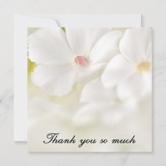 Witte Bloemen Dank Je Notitiekaartje (Voorkant)