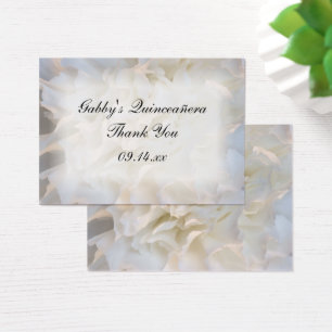 Witte Bloemen Dank u Quinceañera Favor Tags Visitekaartjes