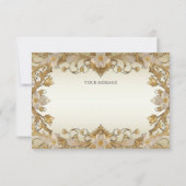 Witte bloemen decoratief goud dank je kaart (Achterkant)