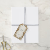 Witte Bloemen Decoratief Goud Gift Label Cadeaulabel (Met Touw)