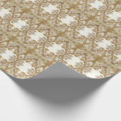 Witte bloemen Decoratief Goud Inpakpapier (Hoek)