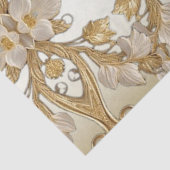 Witte Bloemen Decoratief Goud Tissuepapier (Detail)