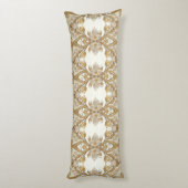 Witte bloemen Decoratief Gouden Lichaam Kussen (Achterkant (Verticaal))