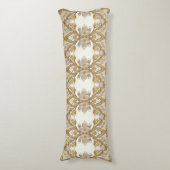 Witte bloemen Decoratief Gouden Lichaam Kussen (Voorkant Verticaal)