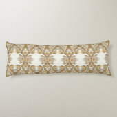 Witte bloemen Decoratief Gouden Lichaam Kussen (Achterkant)