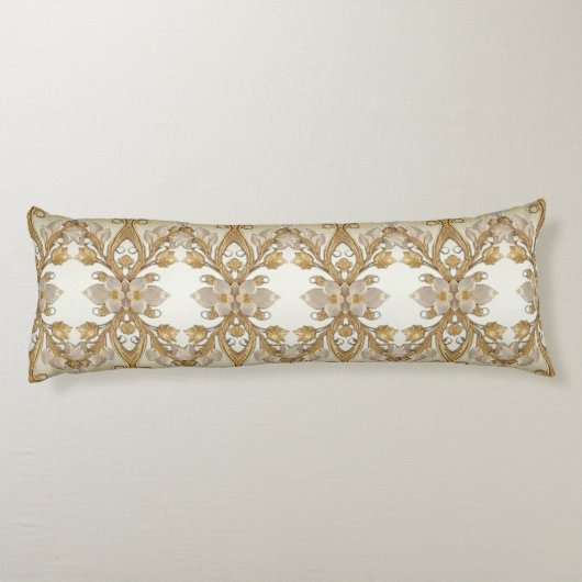 Witte bloemen Decoratief Gouden Lichaam Kussen (Achterkant)