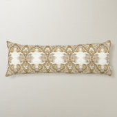 Witte bloemen Decoratief Gouden Lichaam Kussen (Voorkant)