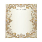 Witte bloemen decoratief gouden Notitieblok (Voorkant)