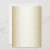 Witte bloemen decoratief gouden Verloving Kaart (Achterkant)