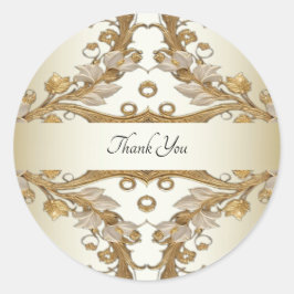 Witte Bloemen Decoratieve Gold Seal Sticker