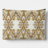 Witte Bloemen Decoratieve Gouden Accessoirezak Etui (Voorkant)