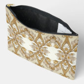 Witte Bloemen Decoratieve Gouden Accessoirezak Etui (Open)